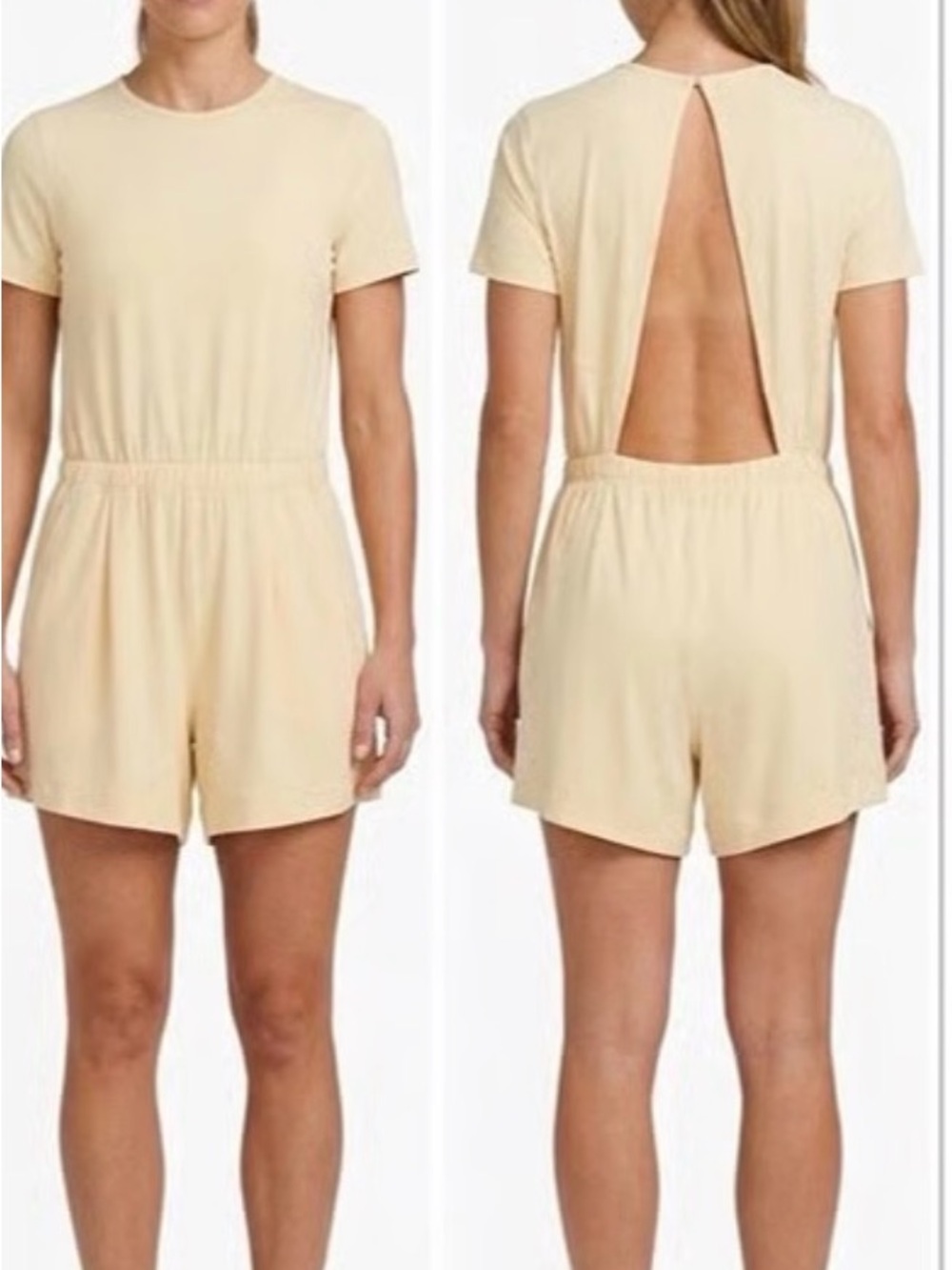 Lululemon Lightweight High-Neck Romper prosecco colorway light yellow 8